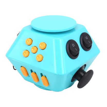 Spinner Cube Anti-Stress 10-Sided Fidget - SensoryFun.com