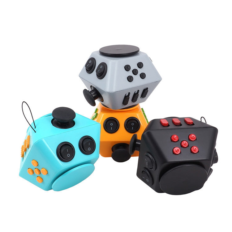 Spinner Cube Anti-Stress 10-Sided Fidget - SensoryFun.com