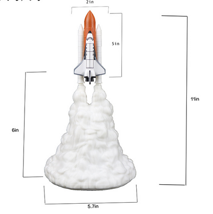 3D Print Rocket Space Shuttle Lamp Night Lamp - SensoryFun.com