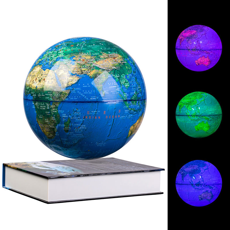 Rotating Coloured Light Luminous Globe with Book Base - SensoryFun.com