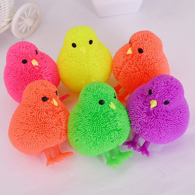 Soft Bouncing Flashing Chicken Anti-Stress Toy - SensoryFun.com