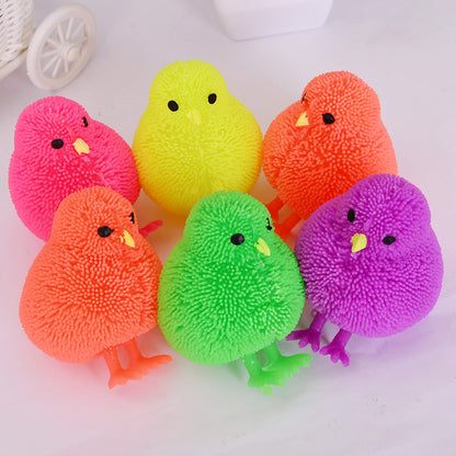 Soft Bouncing Flashing Chicken Anti-Stress Toy - SensoryFun.com