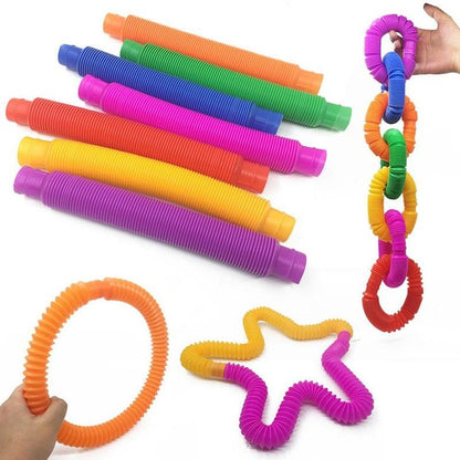 Colourful Plastic Pop Tube Fidget - SensoryFun.com