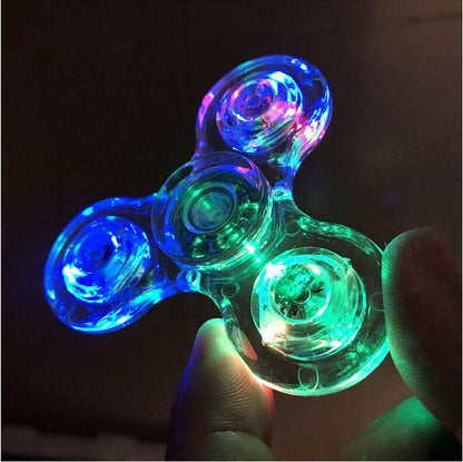 Crystal Fidget Spinner with Flushing Light - SensoryFun.com