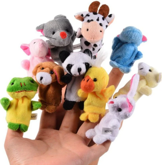 24 Finger Puppets Animal Collections Plush Toys - SensoryFun.com
