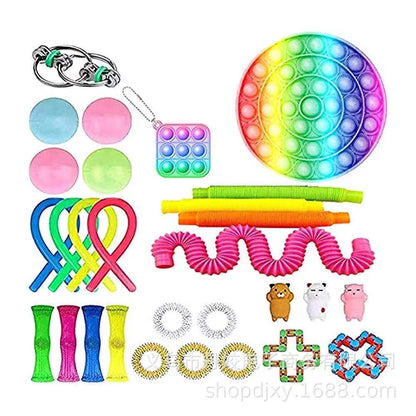 Fidgets Sensory Toys Set for Children and Adults. Fun play.