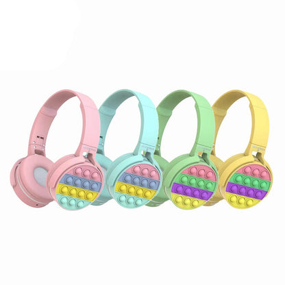 Bluetooth Pop-It Headset Pastel Color Fidget Bubble Wireless Heasphones