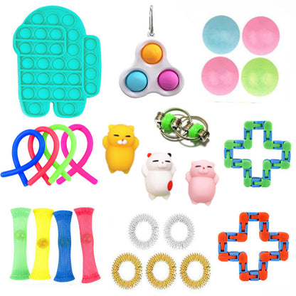 Fidgets Sensory Toys Set for Children and Adults. Fun play.