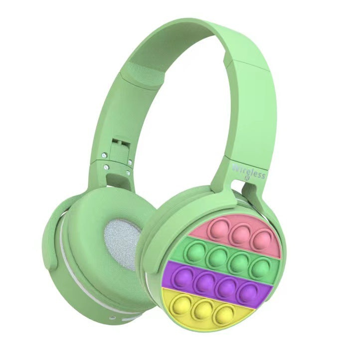 Bluetooth Pop-It Headset Pastel Color Fidget Bubble Wireless Heasphones