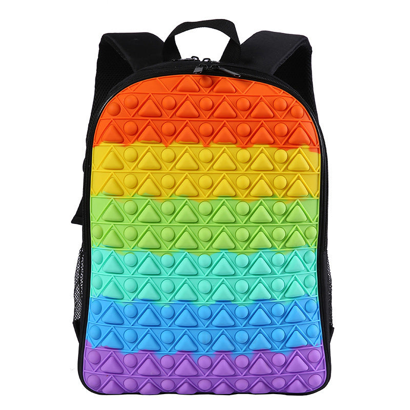 Silicone Popem' Popit Backpack Finger Fidget School Bag 40cm