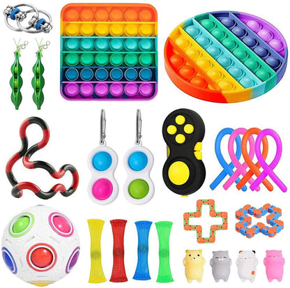 Fidgets Sensory Toys Set for Children and Adults. Fun play.