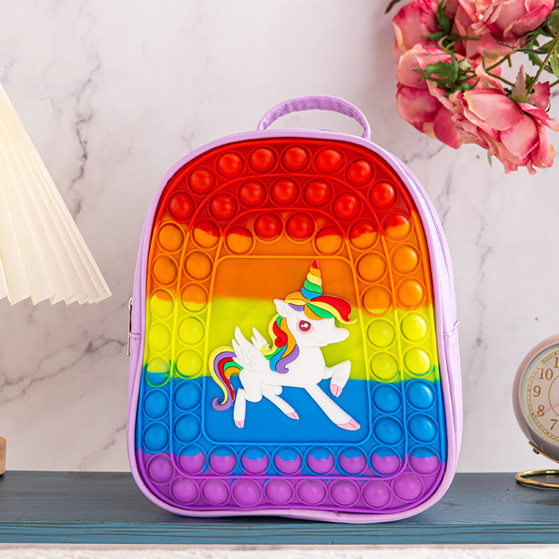 Cute Small Pop It Backpacks Unicorn, KissyMissy design