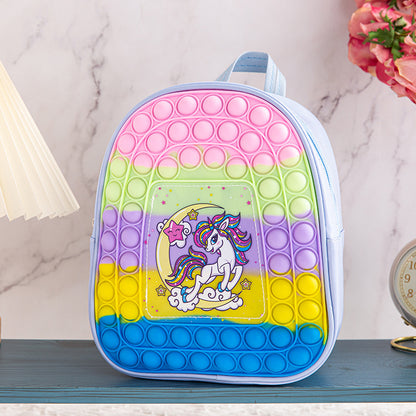 Cute Small Pop It Backpacks Unicorn, KissyMissy design