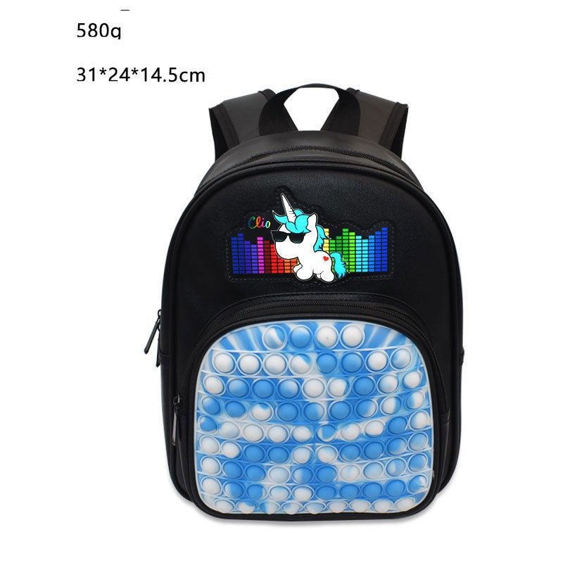 Schoolbag Fidget LED Light Flashing Pop-It Bag