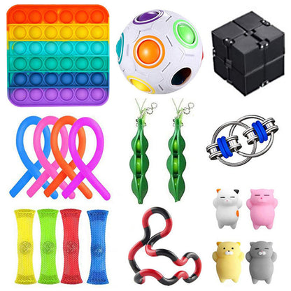 Fidgets Sensory Toys Set for Children and Adults. Fun play.