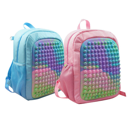 Colourful Popem' Popit Backpack Push It Bubble Poppet Schoolbags Fidget Bag 40cm