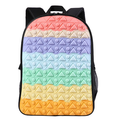 Silicone Popem' Popit Backpack Finger Fidget School Bag 40cm