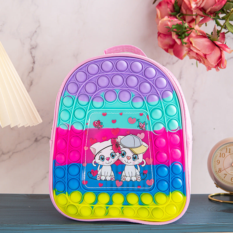 Cute Small Pop It Backpacks Unicorn, KissyMissy design