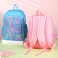 Rainbow  Popem' Popit Backpack Push It Bubble Poppet Schoolbags Fidget Bag 42cm
