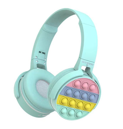 Bluetooth Pop-It Headset Pastel Color Fidget Bubble Wireless Heasphones