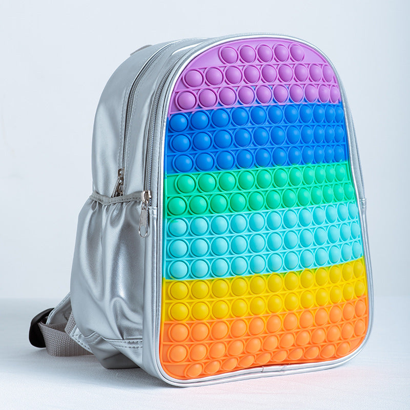 Large Metallic Popem' Popit backpack Kids Fidget Backpack 40cm & 33cm ...