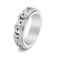 Rotating Stainless Steel Ring Fidget Moon Stars Anxiety Relief Ring