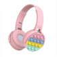 Bluetooth Pop-It Headset Pastel Color Fidget Bubble Wireless Heasphones