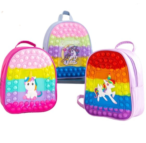 Cute Small Pop It Backpacks Unicorn, KissyMissy design